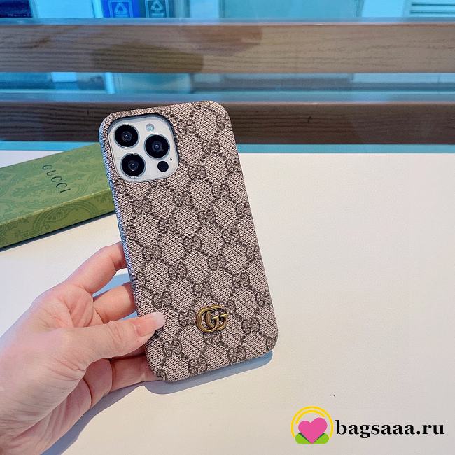 Bagsaaa Gucci Phone Case GG Ebony - 1