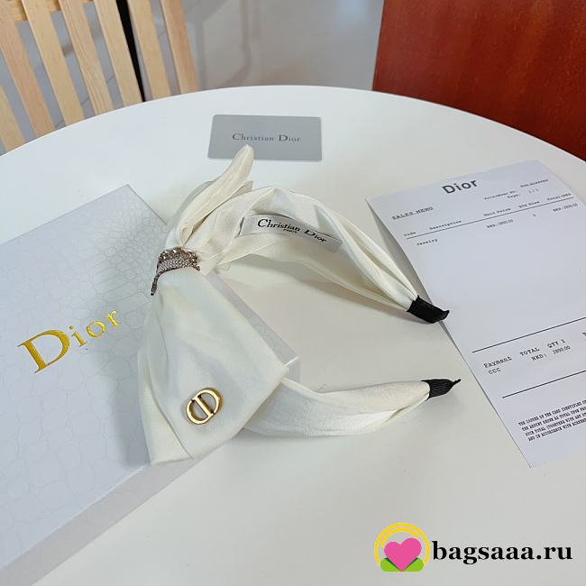 	 Bagsaaa Dior White Hairban - 1