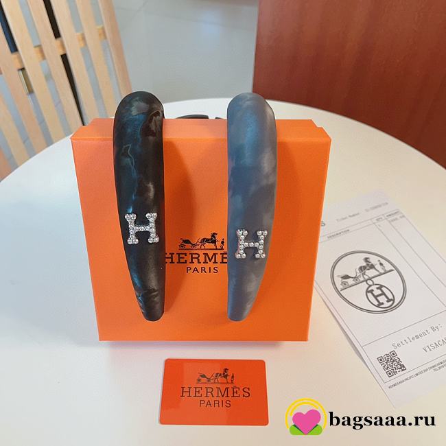 Bagsaaa Hermes Hairban Crystal H Logo - 1