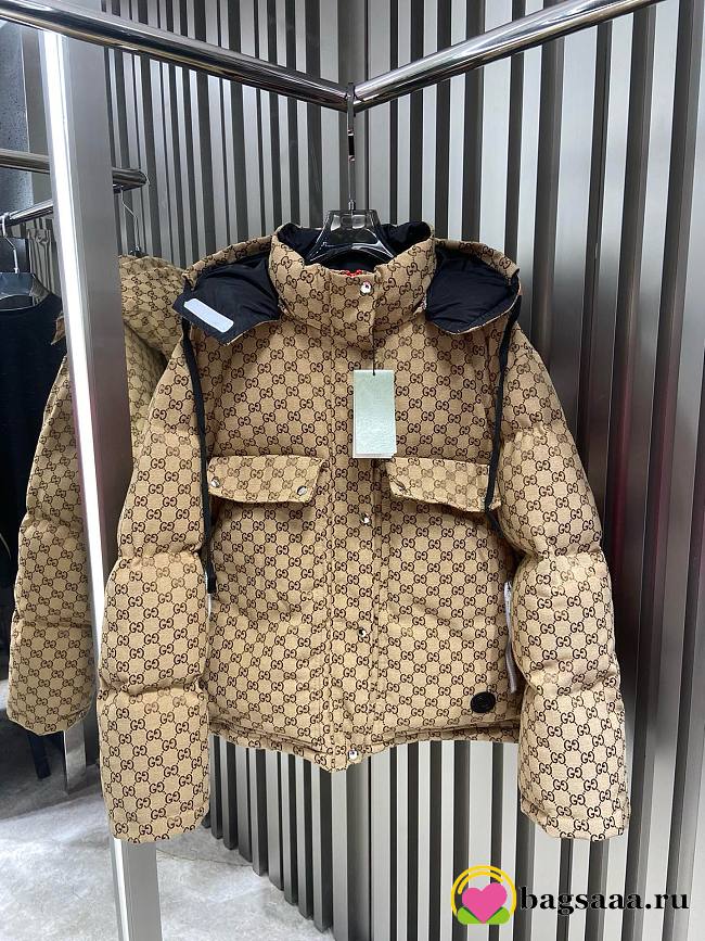 Bagsaaa Gucci Down jacket with removable hood Carmel/Brown - 1