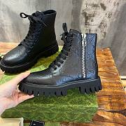 Bagsaaa Gucci Black GG Leather Boot - 5