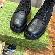 Bagsaaa Gucci Black GG Leather Boot - 3