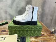 	 Bagsaaa Gucci White GG Leather Boot - 1