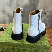 	 Bagsaaa Gucci White GG Leather Boot - 4