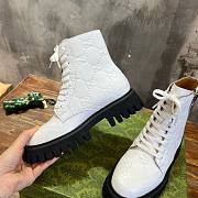 	 Bagsaaa Gucci White GG Leather Boot - 5