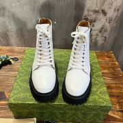 	 Bagsaaa Gucci White GG Leather Boot - 3