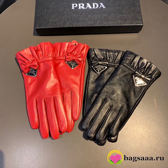 Bagsaaa Prada Ribbon Leather Gloves 2 colors - 1