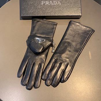 Bagsaaa Prada Nappa Leather Black Gloves With Pouch