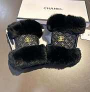 	 Bagsaaa Chanel Half Finger Black Fur Leather Gloves 02 - 6