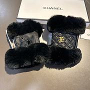 	 Bagsaaa Chanel Half Finger Black Fur Leather Gloves 02 - 5