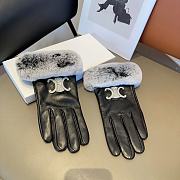 Bagsaaa Celine Black Leather Fur Gloves - 4