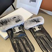 Bagsaaa Celine Black Leather Fur Gloves - 2
