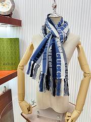 Bagsaaa Gucci Scarf Wool Striped brown/blue - 38*180cm - 2