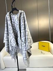 Bagsaaa Fendi FF Poncho Grey wool  - 6