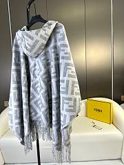 Bagsaaa Fendi FF Poncho Grey wool  - 3