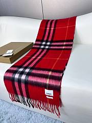 Bagsaaa Burberry Red Striped Scarf  - 6