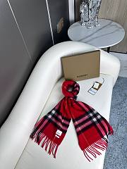 Bagsaaa Burberry Red Striped Scarf  - 4