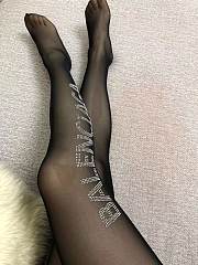 Bagsaaa Balenciaga Black Tights With Crystal Letters - 6