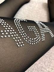 Bagsaaa Balenciaga Black Tights With Crystal Letters - 5