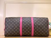 Bagsaaa Louis Vuitton Keepall Bandoulière 50 Monogram Macassar Pink - 50x29x23cm - 6