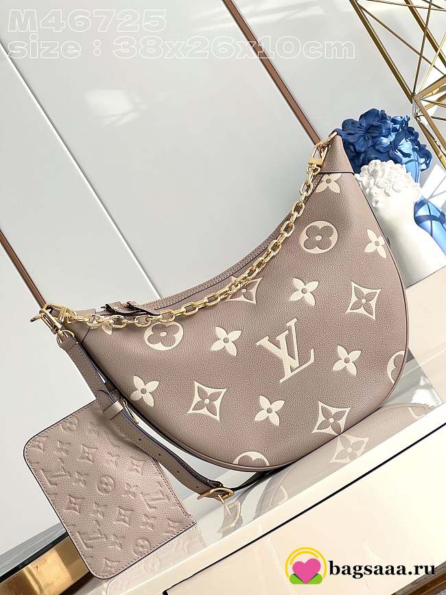 Bagsaaa Louis Vuitton Loop Hobo Monogram Empreinte Taupe - 38x26x10cm - 1