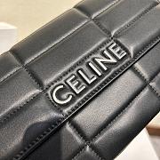 Bagsaaa Celine Chain Shoulder Bag Matelasse Monochrome Black Silver - 24x15x5cm - 3