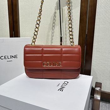 	 Bagsaaa Celine Chain Shoulder Bag Matelasse Monochrome Tan - 24x15x5cm