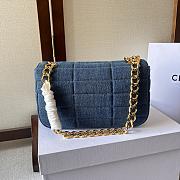 	 Bagsaaa Celine Chain Shoulder Bag Matelasse Monochrome Denim - 24x15x5cm - 4