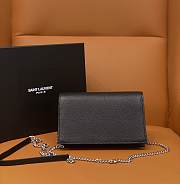 Bagsaaa YSL Kate Tassel Bag Black Grained Leather Silver Hardware - 19x12.5x4cm  - 4