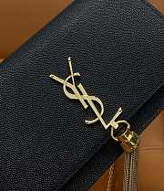 	 Bagsaaa YSL Kate Tassel Bag Black Grained Leather Gold Hardware - 19x12.5x4cm - 4
