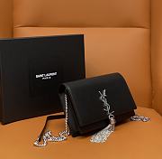 	 Bagsaaa YSL Kate Tassel Bag Black Silver Hardware - 19x12.5x4cm - 5