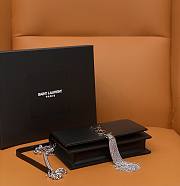 	 Bagsaaa YSL Kate Tassel Bag Black Silver Hardware - 19x12.5x4cm - 3
