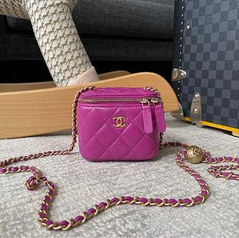 Bagsaaa Chanel SS Cosmetic Bag Purple - 8.5x11x7cm