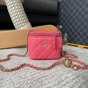 	 Bagsaaa Chanel SS Cosmetic Bag Hot Pink - 8.5x11x7cm