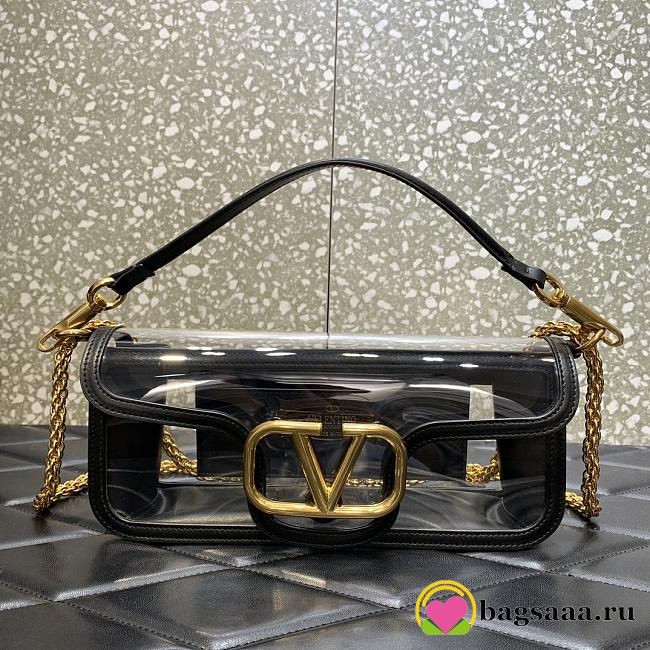 Bagsaaa Valentino Loco Shoulder Bag Transparent Black - 27x13x6cm - 1
