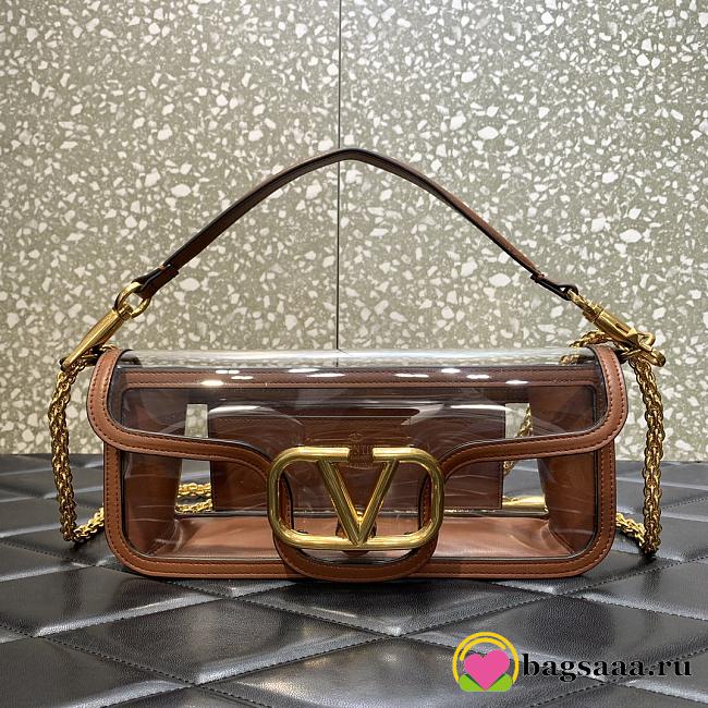 	 Bagsaaa Valentino Loco Shoulder Bag Transparent Brown - 27x13x6cm - 1