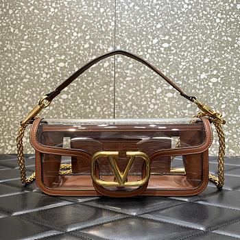 	 Bagsaaa Valentino Loco Shoulder Bag Transparent Brown - 27x13x6cm