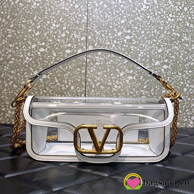 	 Bagsaaa Valentino Loco Shoulder Bag Transparent White - 27x13x6cm - 1