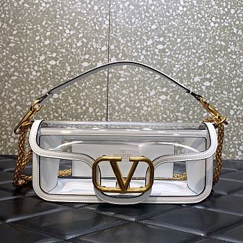 	 Bagsaaa Valentino Loco Shoulder Bag Transparent White - 27x13x6cm