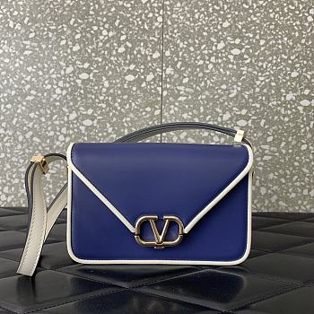 	 Bagsaaa Valentino Garavani Small Shoulder Letter Bag Blue - 19x12x6cm