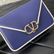 	 Bagsaaa Valentino Garavani Small Shoulder Letter Bag Blue - 19x12x6cm - 4