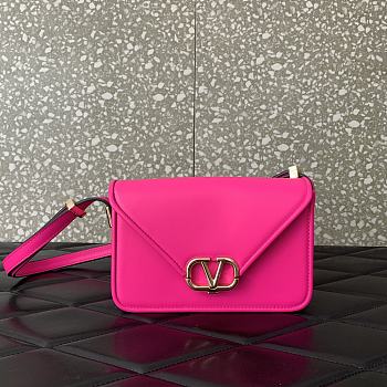 	 Bagsaaa Valentino Garavani Small Shoulder Letter Bag Hot Pink - 19x12x6cm