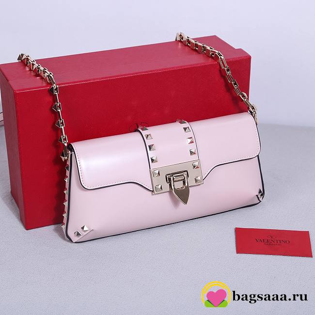 	 Bagsaaa Valentino Garavani Rockstud Shoulder Pink Bag - 26x13 x7cm - 1