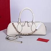 	 Bagsaaa Valentino garavani Rockstud E/W Calfskin Handbag White - 26 x 13 x 7cm - 6