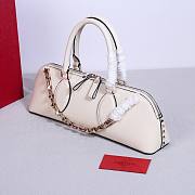 	 Bagsaaa Valentino garavani Rockstud E/W Calfskin Handbag White - 26 x 13 x 7cm - 4
