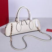 	 Bagsaaa Valentino garavani Rockstud E/W Calfskin Handbag White - 26 x 13 x 7cm - 3