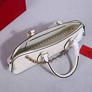 	 Bagsaaa Valentino garavani Rockstud E/W Calfskin Handbag White - 26 x 13 x 7cm - 2