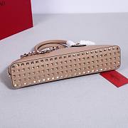 	 Bagsaaa Valentino garavani Rockstud E/W Calfskin Handbag Beige - 26 x 13 x 7cm - 3