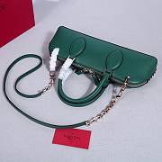 	 Bagsaaa Valentino garavani Rockstud E/W Calfskin Handbag Green - 26 x 13 x 7cm - 6