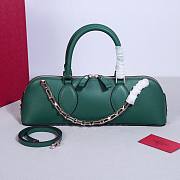 	 Bagsaaa Valentino garavani Rockstud E/W Calfskin Handbag Green - 26 x 13 x 7cm - 4